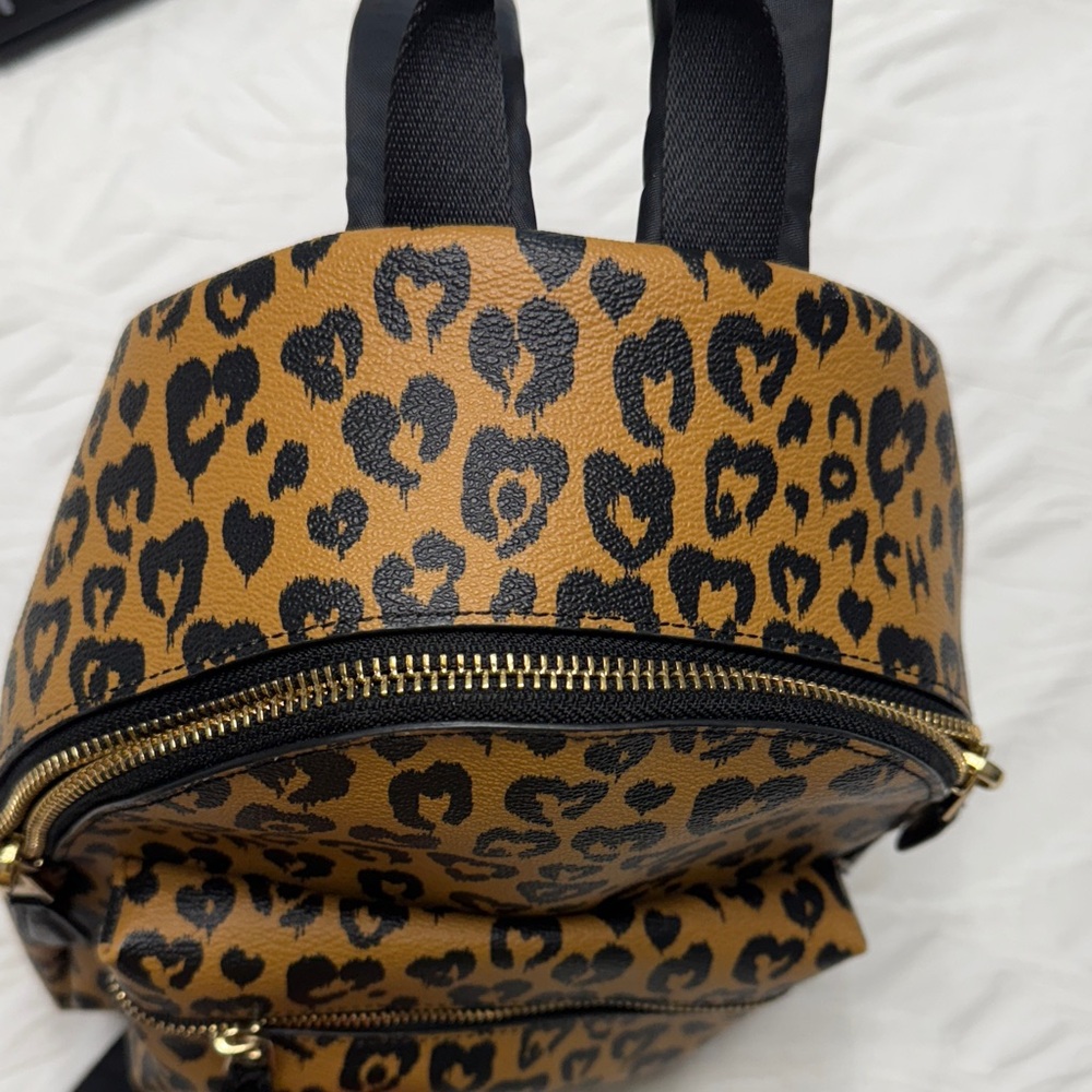 Coach Tan and Black Leopard Backpack - Picture 5 of 5